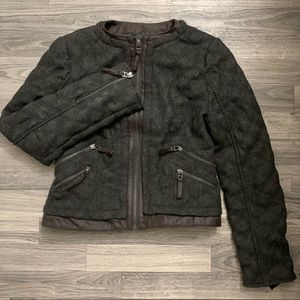 Zara Quilted Tweed Jacket Size M